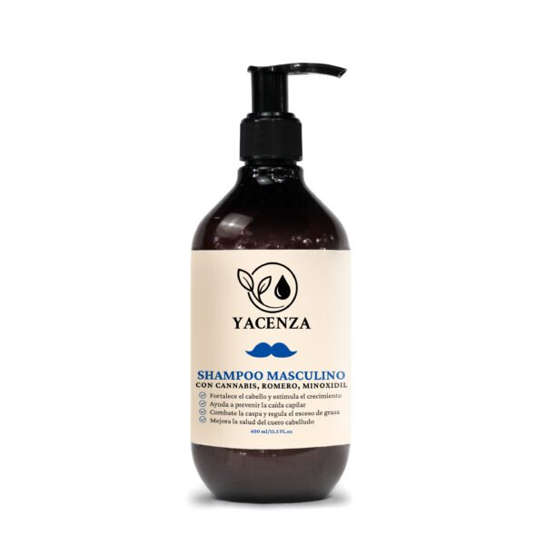 SHAMPOO MASCULINO CON CANNABIS, ROMERO, MINOXIDIL 400ML SHAMPOO MASCULINO CON CANNABIS, ROMERO, MINOXIDIL 400ML